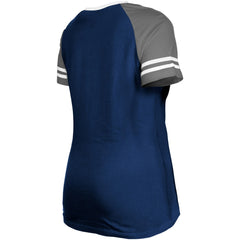 Dallas Cowboys New Era Women's Raglan Lace-Up T-Shirt Navy