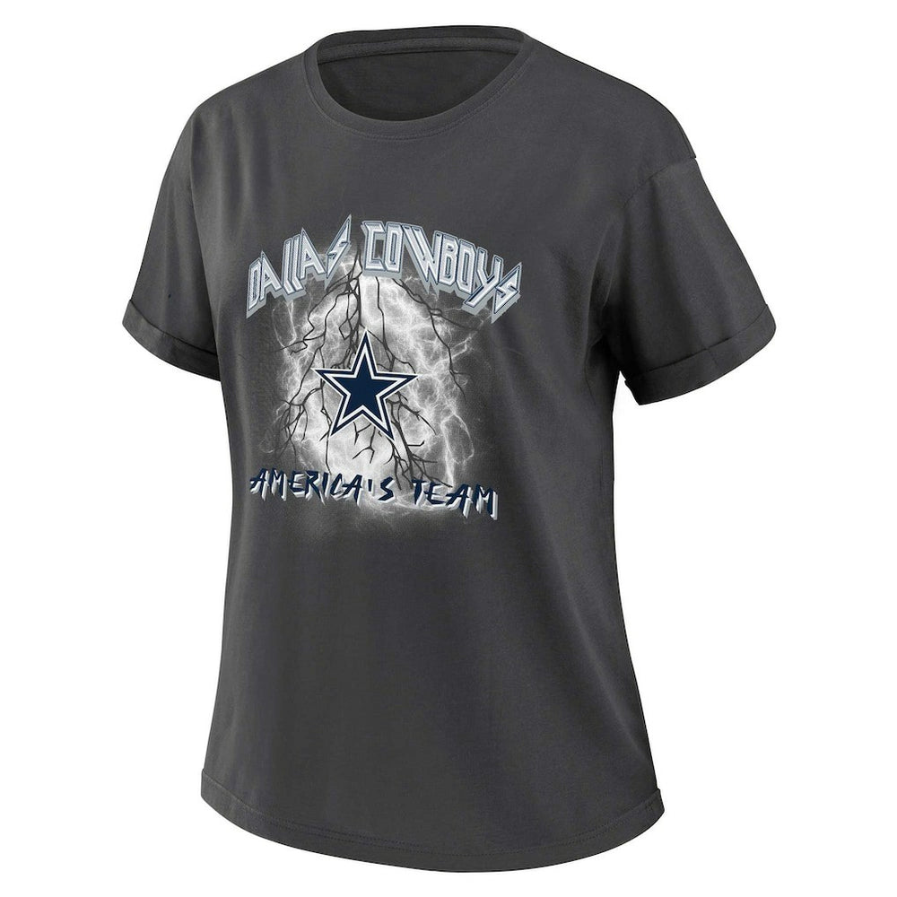 Dallas Cowboys WEAR by Erin Andrews Women's Boyfriend T-Shirt Charcoal