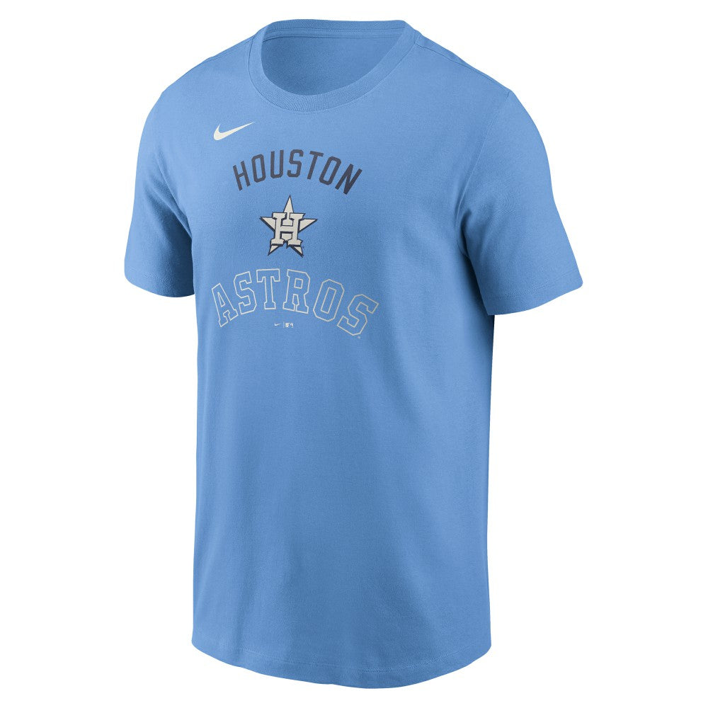 Houston Astros Nike Early Innings Stack T-Shirt - Light Blue T-shirts