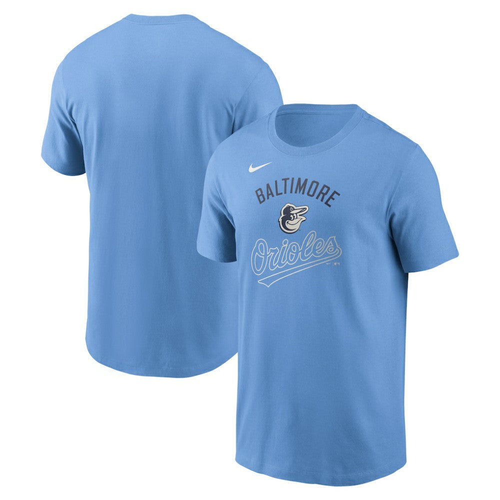 Baltimore Orioles Nike Early Innings Stack T-Shirt - Light Blue T-shirts