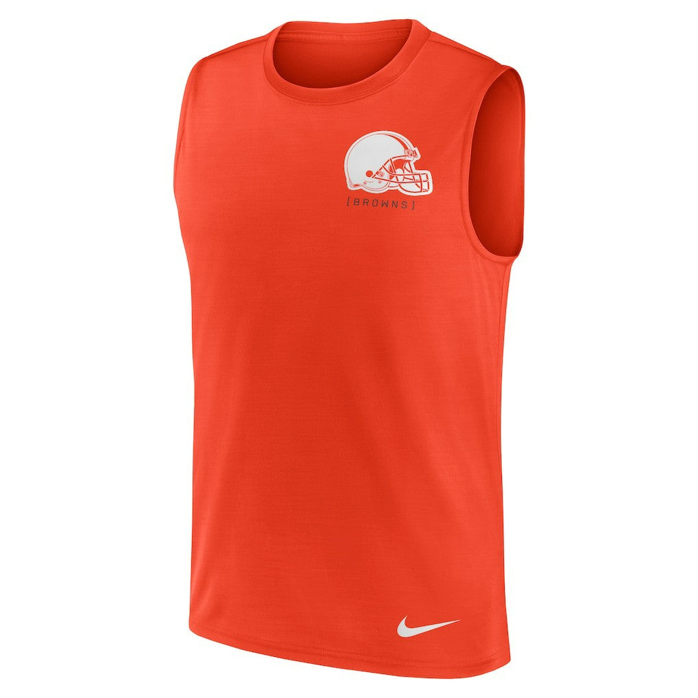 Cleveland Browns Large Logo Lightweight Dri-FIT Muscle Tank Top Orange