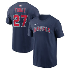 Mike Trout Los Angeles Angels Nike Name & Number T-Shirt - Navy T-shirts
