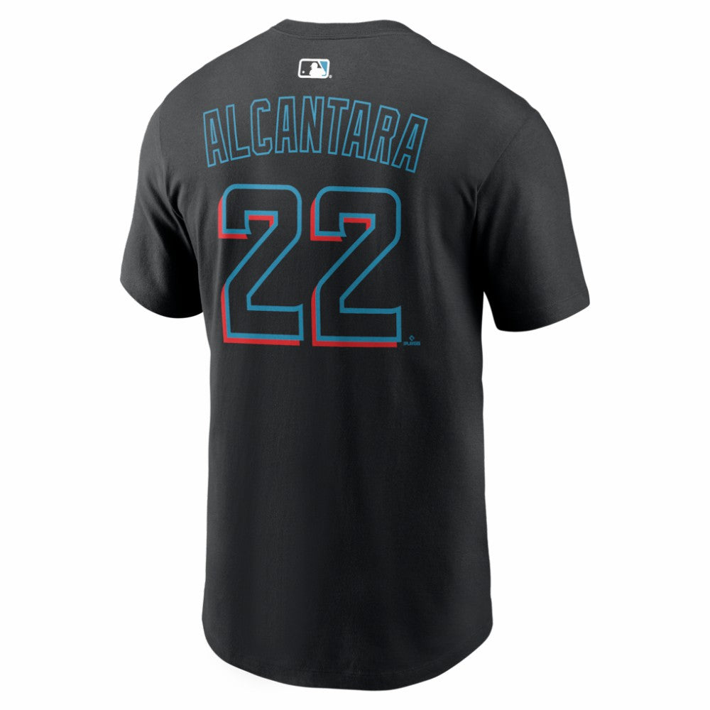 Sandy Alcantara Miami Marlins Nike Home Name & Number T-Shirt - Black T-shirts