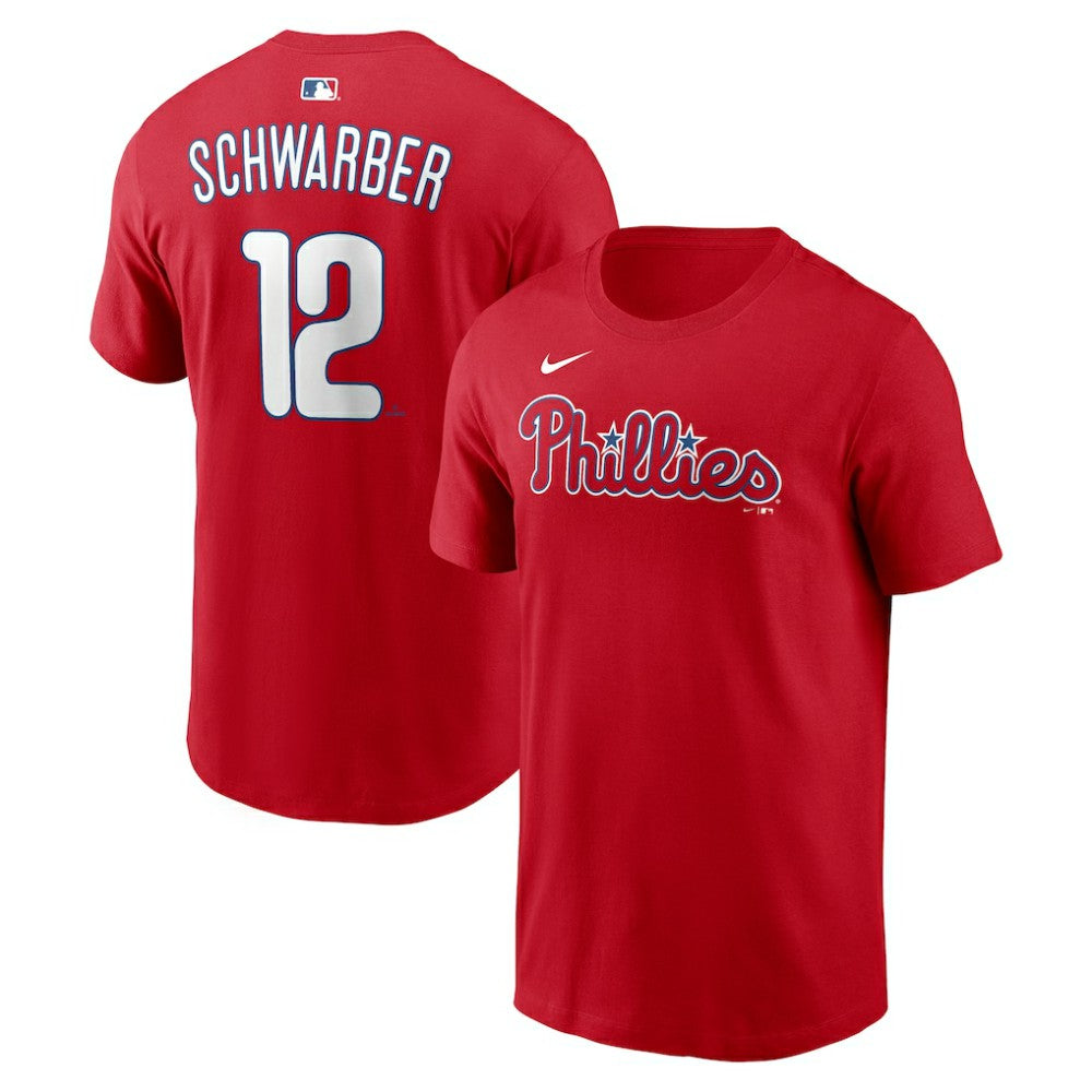 Kyle Schwarber Philadelphia Phillies Nike  Name & Number T-Shirt - Red T-shirts