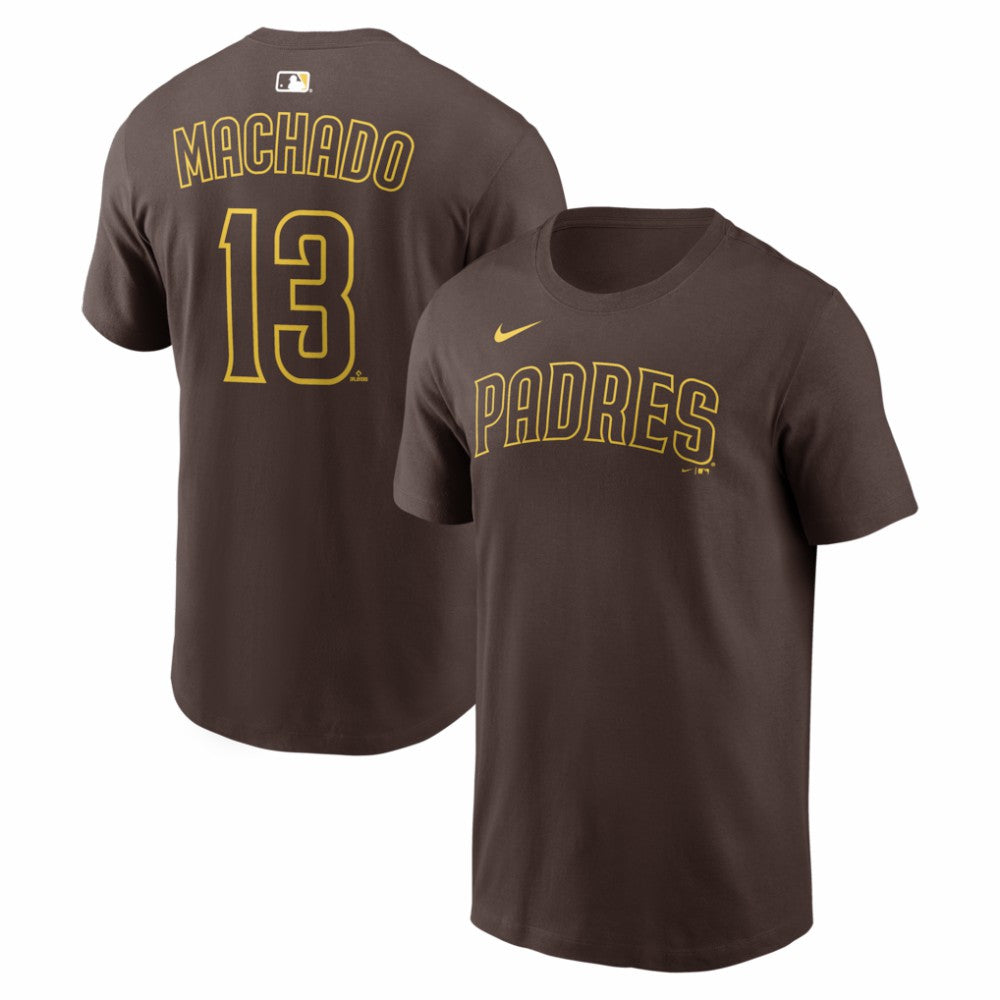 Manny Machado San Diego Padres Nike  Name & Number T-Shirt - Brown T-shirts