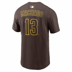 Manny Machado San Diego Padres Nike  Name & Number T-Shirt - Brown T-shirts