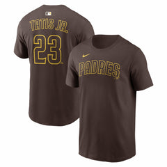 Fernando Tatis Jr. San Diego Padres Nike  Name & Number T-Shirt - Brown T-shirts