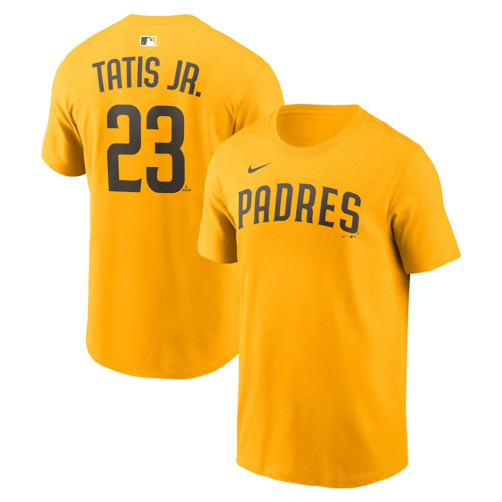 Fernando Tatis Jr. San Diego Padres Nike Name & Number T-Shirt - Gold T-shirts