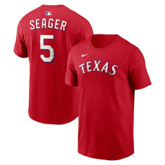 Corey Seager Texas Rangers Nike  Name & Number T-Shirt - Red T-shirts