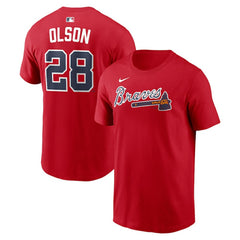 Matt Olson Atlanta Braves Nike Home Name & Number T-Shirt - Red T-shirts