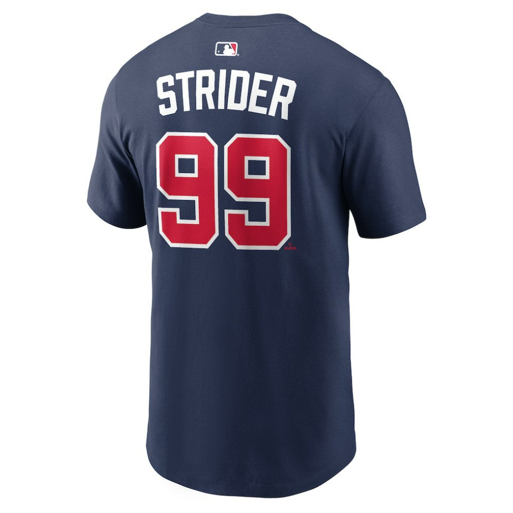 Spencer Strider Atlanta Braves Nike Name & Number T-Shirt - Navy T-shirts