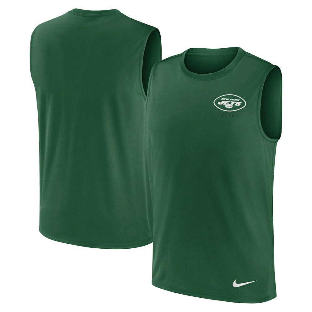 New York Jets Large Logo Lightweight Dri-FIT Muscle Tank Top Green