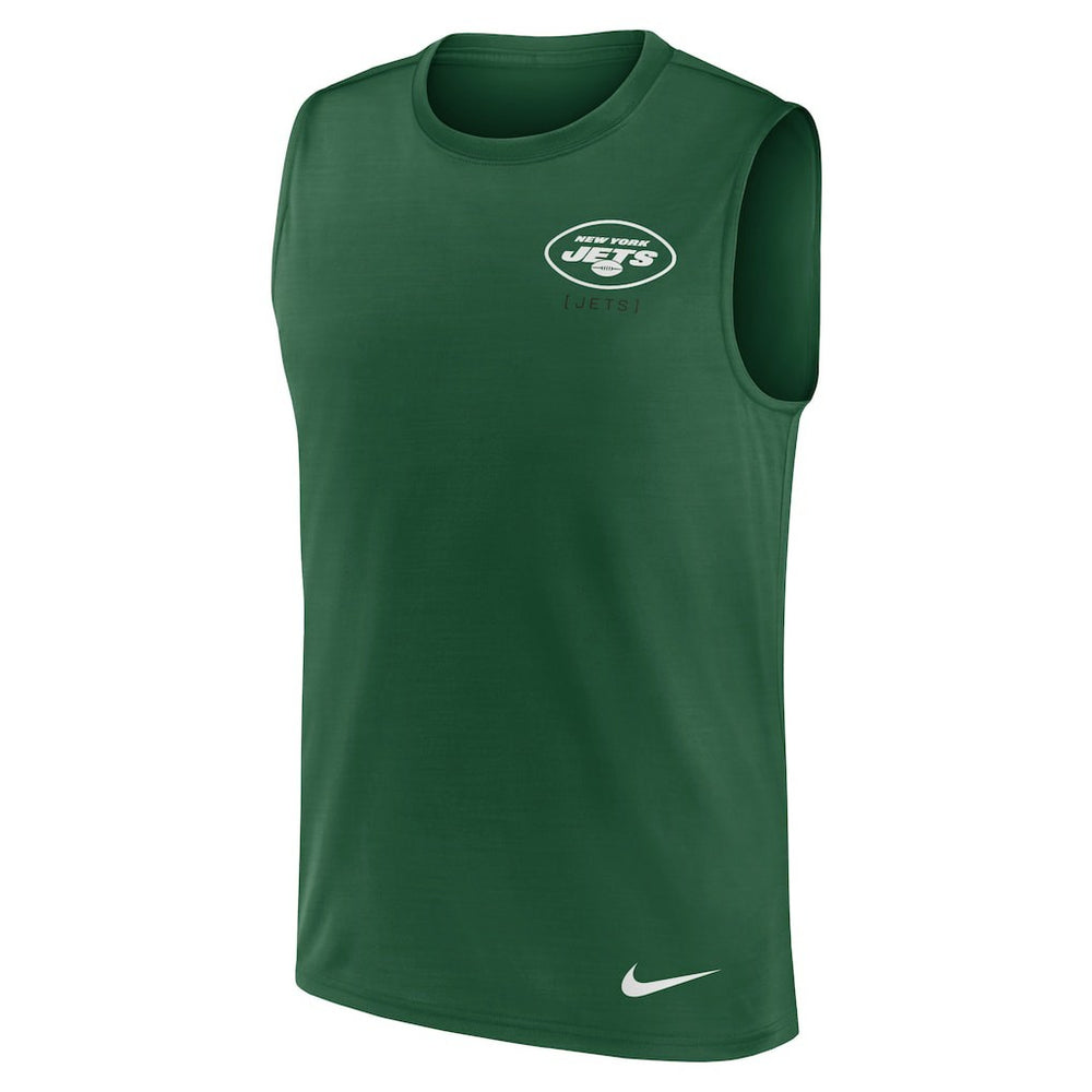 New York Jets Large Logo Lightweight Dri-FIT Muscle Tank Top Green