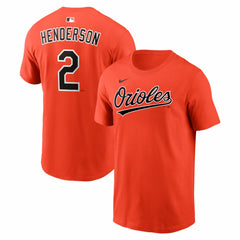 Gunnar Henderson Baltimore Orioles Nike  Name & Number T-Shirt - Orange T-shirts
