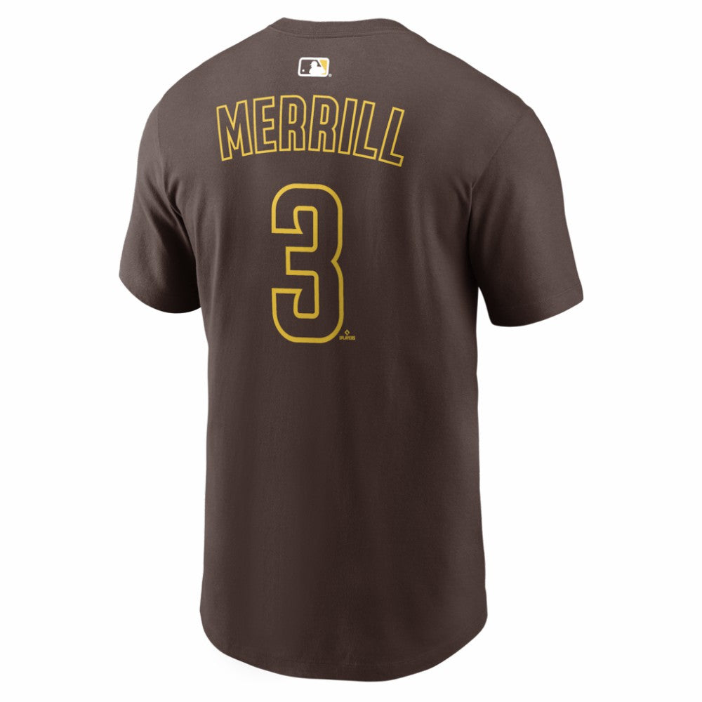 Jackson Merrill San Diego Padres Nike Home Name & Number T-Shirt - Brown T-shirts