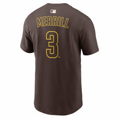 Jackson Merrill San Diego Padres Nike Home Name & Number T-Shirt - Brown T-shirts