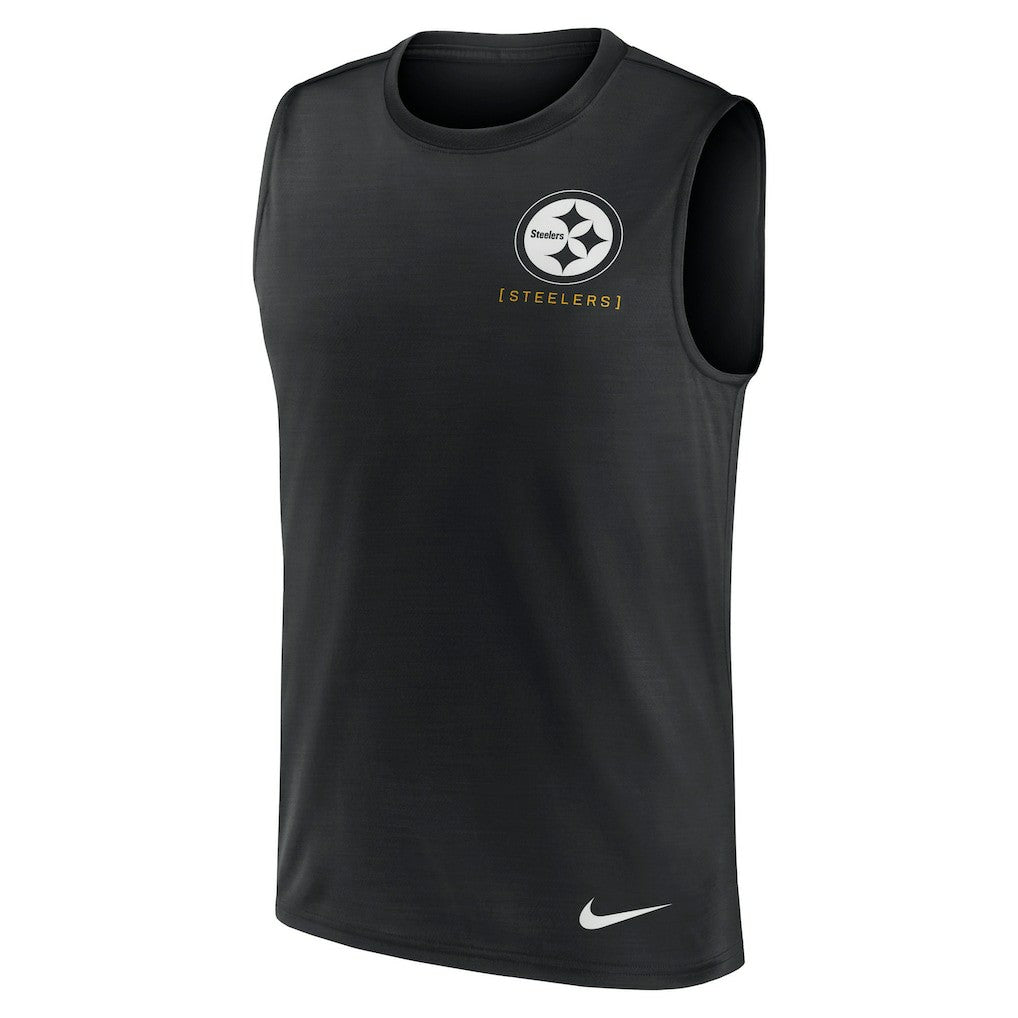 Pittsburgh Steelers Large Logo Lightweight Dri-FIT Muscle Tank Top Black