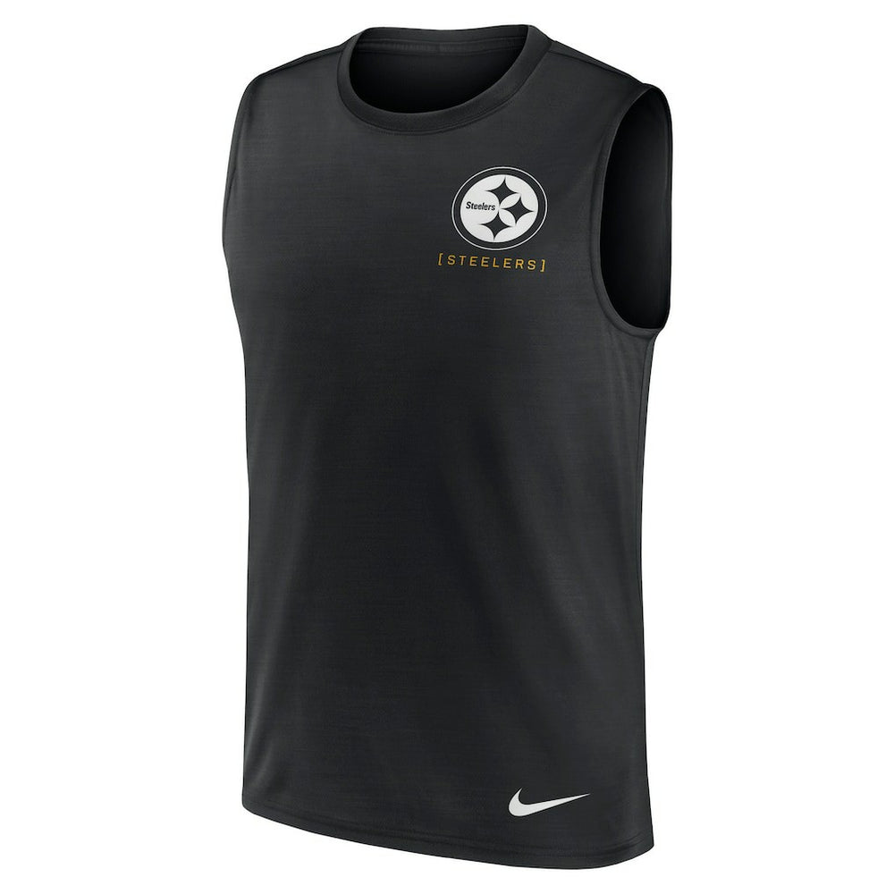 Pittsburgh Steelers Large Logo Lightweight Dri-FIT Muscle Tank Top Black