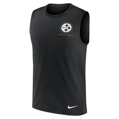 Pittsburgh Steelers Large Logo Lightweight Dri-FIT Muscle Tank Top Black