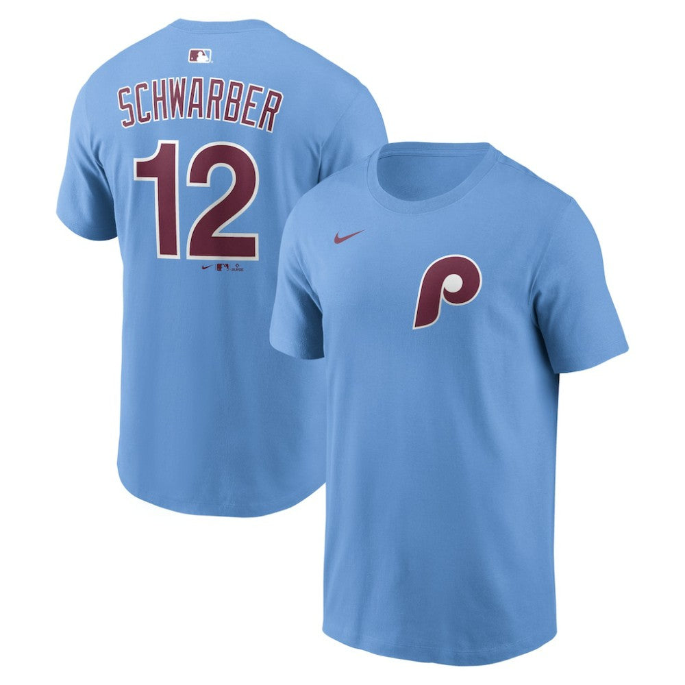 Kyle Schwarber Philadelphia Phillies Nike Name & Number T-Shirt - Light Blue T-shirts
