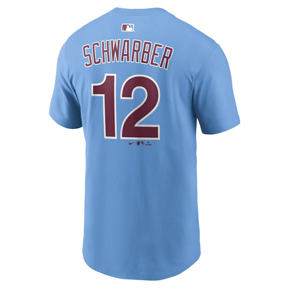 Kyle Schwarber Philadelphia Phillies Nike Name & Number T-Shirt - Light Blue T-shirts