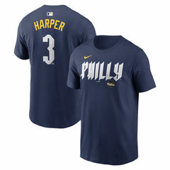 Bryce Harper Philadelphia Phillies Nike City Connect Name & Number T-Shirt - Navy T-shirts