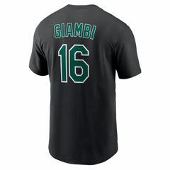 Jason Giambi Athletics Nike Cooperstown Collection Name & Number T-Shirt - Black T-shirts
