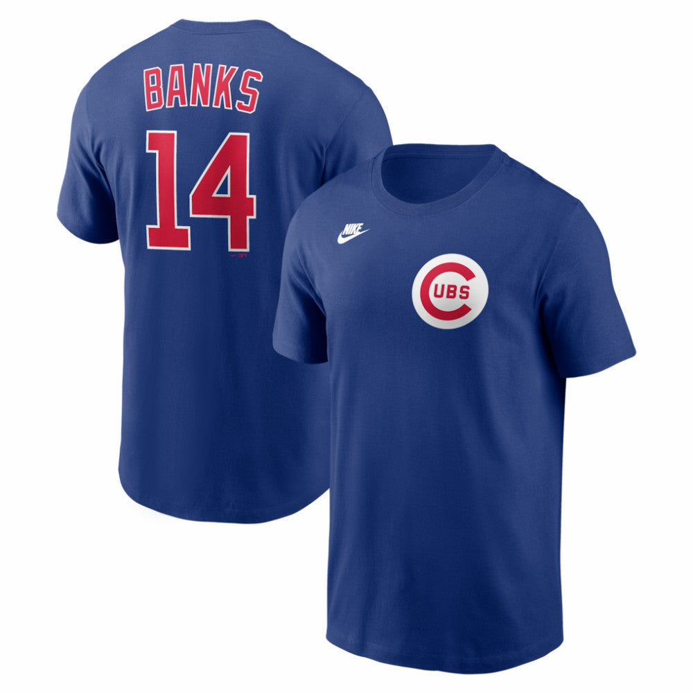 Ernie Banks Chicago Cubs Nike Cooperstown Collection Name & Number T-Shirt - Rush Blue T-shirts