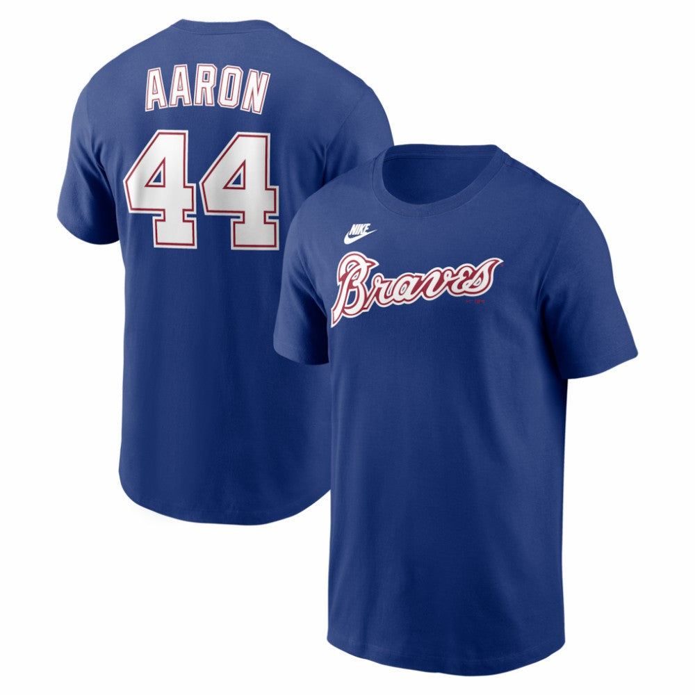 Hank Aaron Atlanta Braves Nike Cooperstown Collection Name & Number T-Shirt - Royal T-shirts