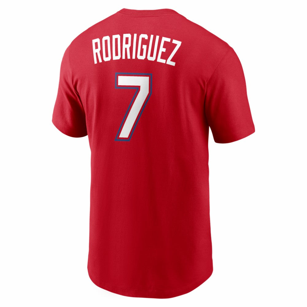 Ivan Rodriguez Texas Rangers Nike Cooperstown Collection Name & Number T-Shirt - Red T-shirts
