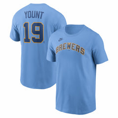 Robin Yount Milwaukee Brewers Nike Cooperstown Collection Name & Number T-Shirt - Powder Blue T-shirts