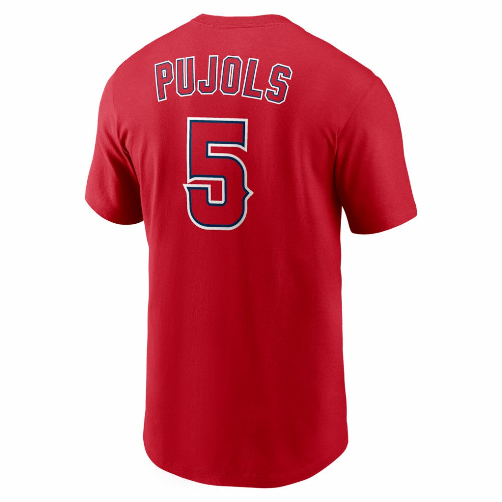 Albert Pujols Los Angeles Angels Nike Cooperstown Collection Name & Number T-Shirt - Red T-shirts