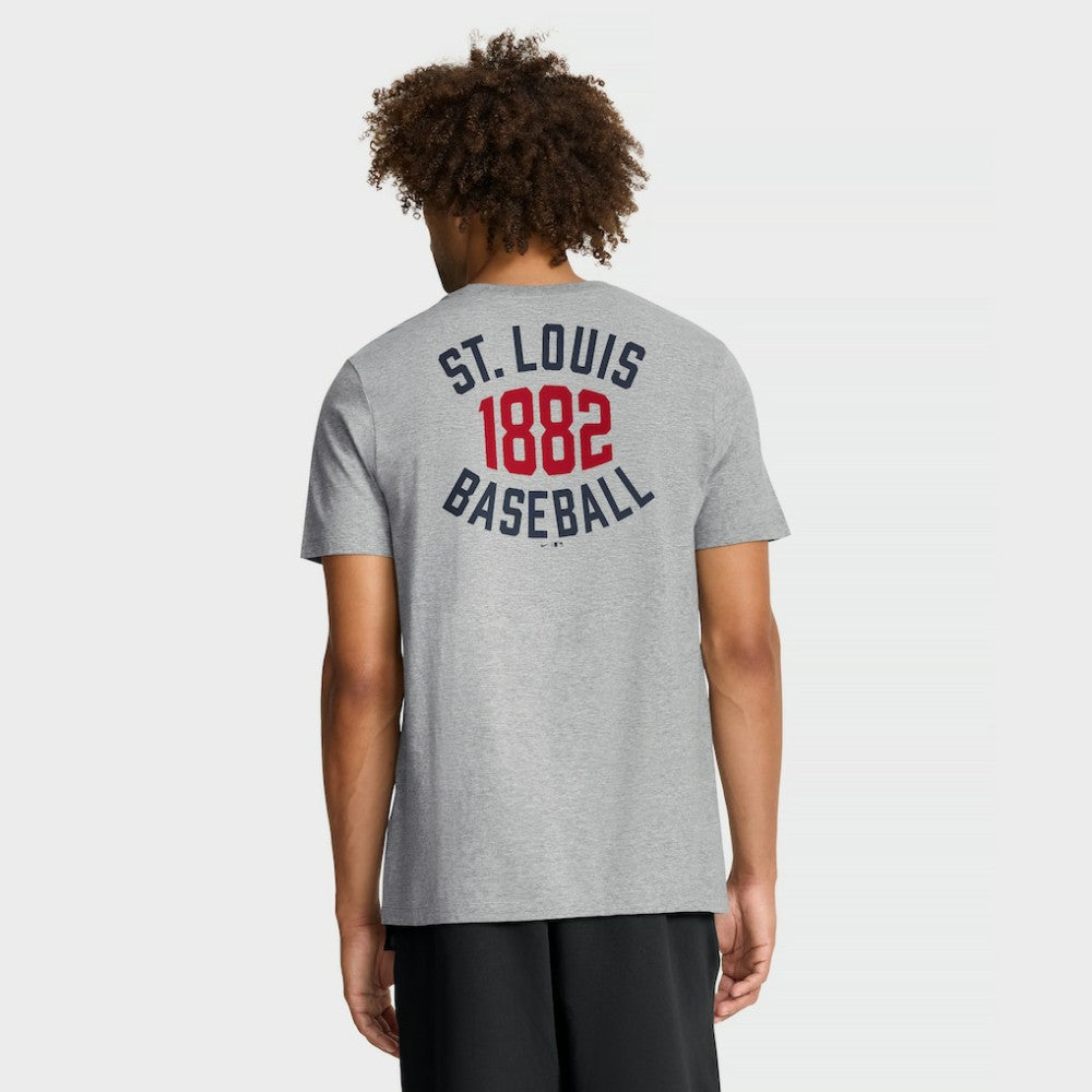 St. Louis Cardinals Nike Cooperstown 2-Hit T-Shirt - Heather Gray T-shirts