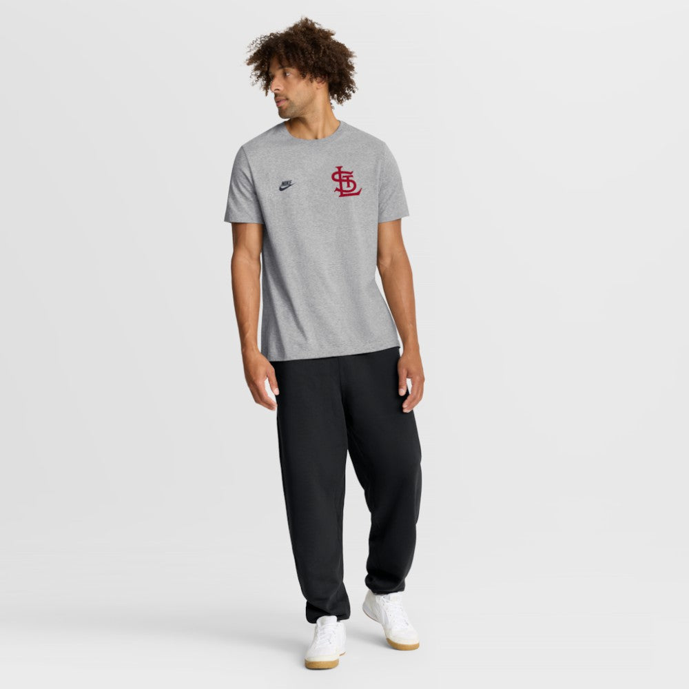 St. Louis Cardinals Nike Cooperstown 2-Hit T-Shirt - Heather Gray T-shirts