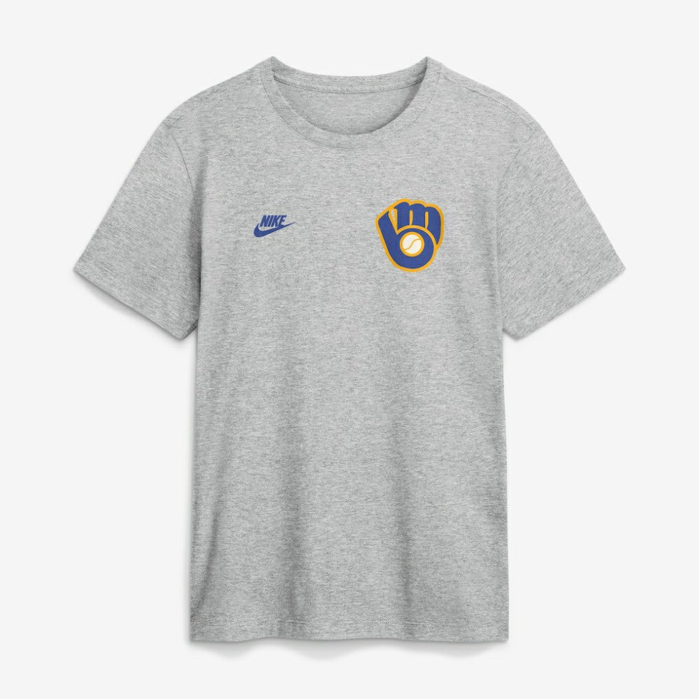 Milwaukee Brewers Nike Cooperstown 2-Hit T-Shirt - Heather Gray T-shirts