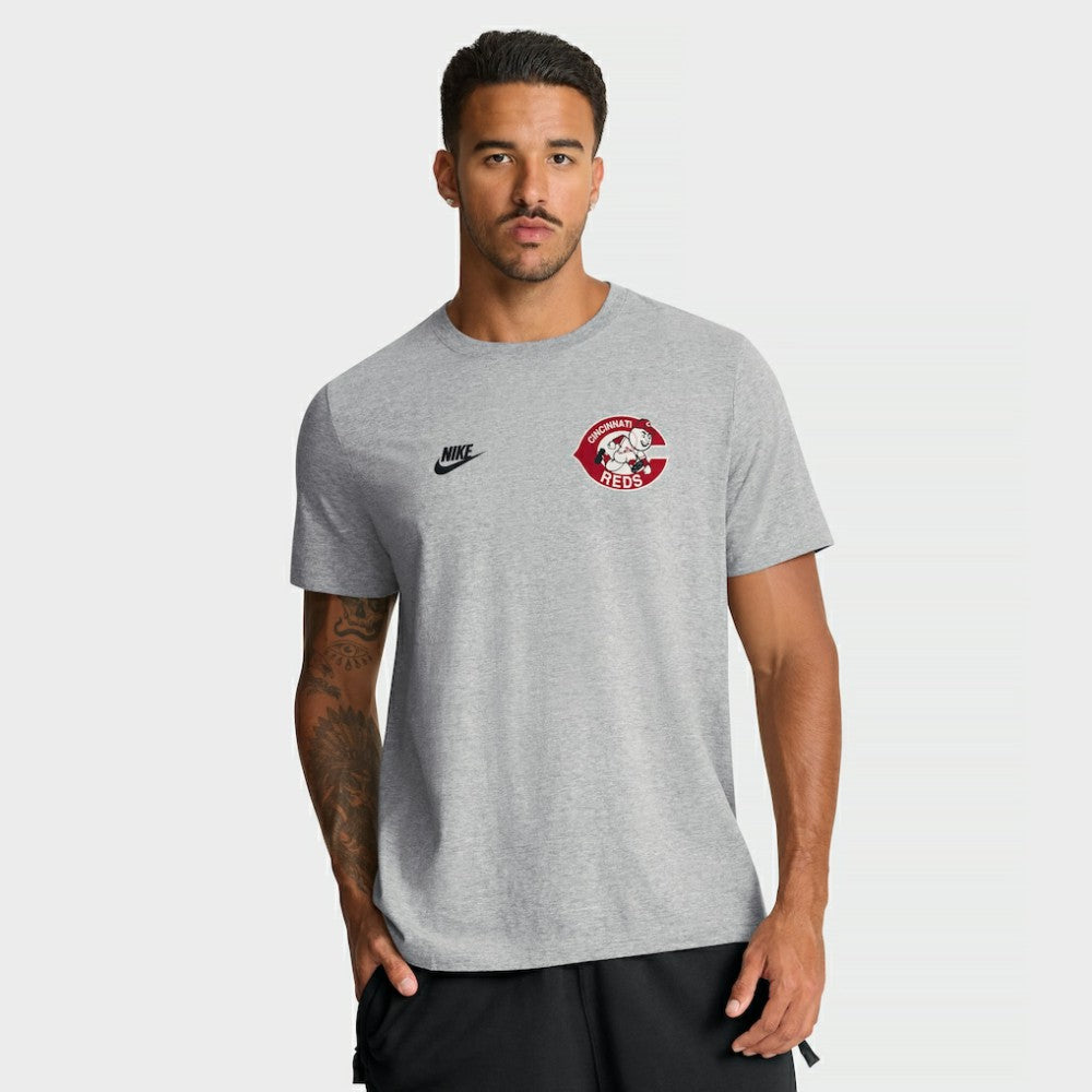 Cincinnati Reds Nike Cooperstown 2-Hit T-Shirt - Heather Gray T-shirts