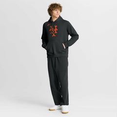 New York Mets Nike Cooperstown Collection Logo Club Hoodie - Black Hoodies
