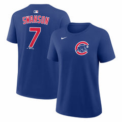 Dansby Swanson Chicago Cubs Nike Women's Name & Number T-Shirt - Royal T-shirts