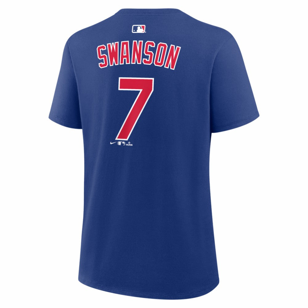 Dansby Swanson Chicago Cubs Nike Women's Name & Number T-Shirt - Royal T-shirts