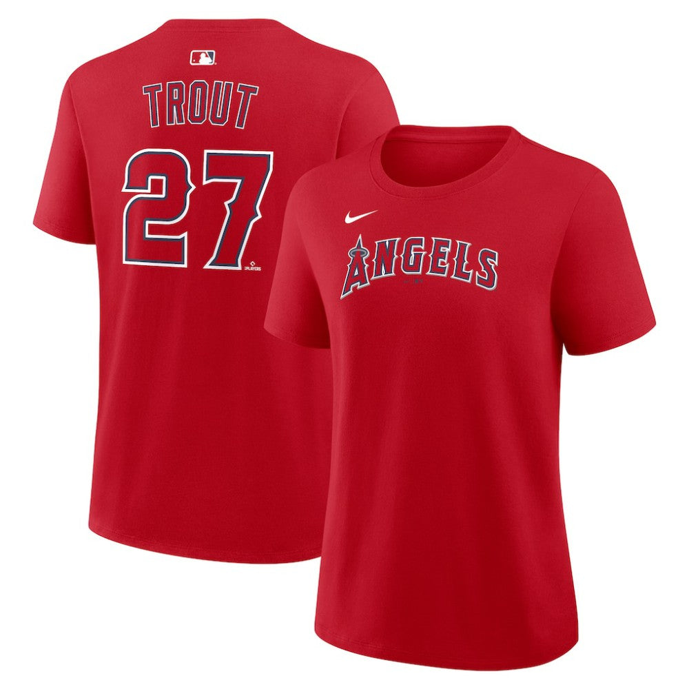 Mike Trout Los Angeles Angels Nike Women's Name & Number T-Shirt - Red T-shirts