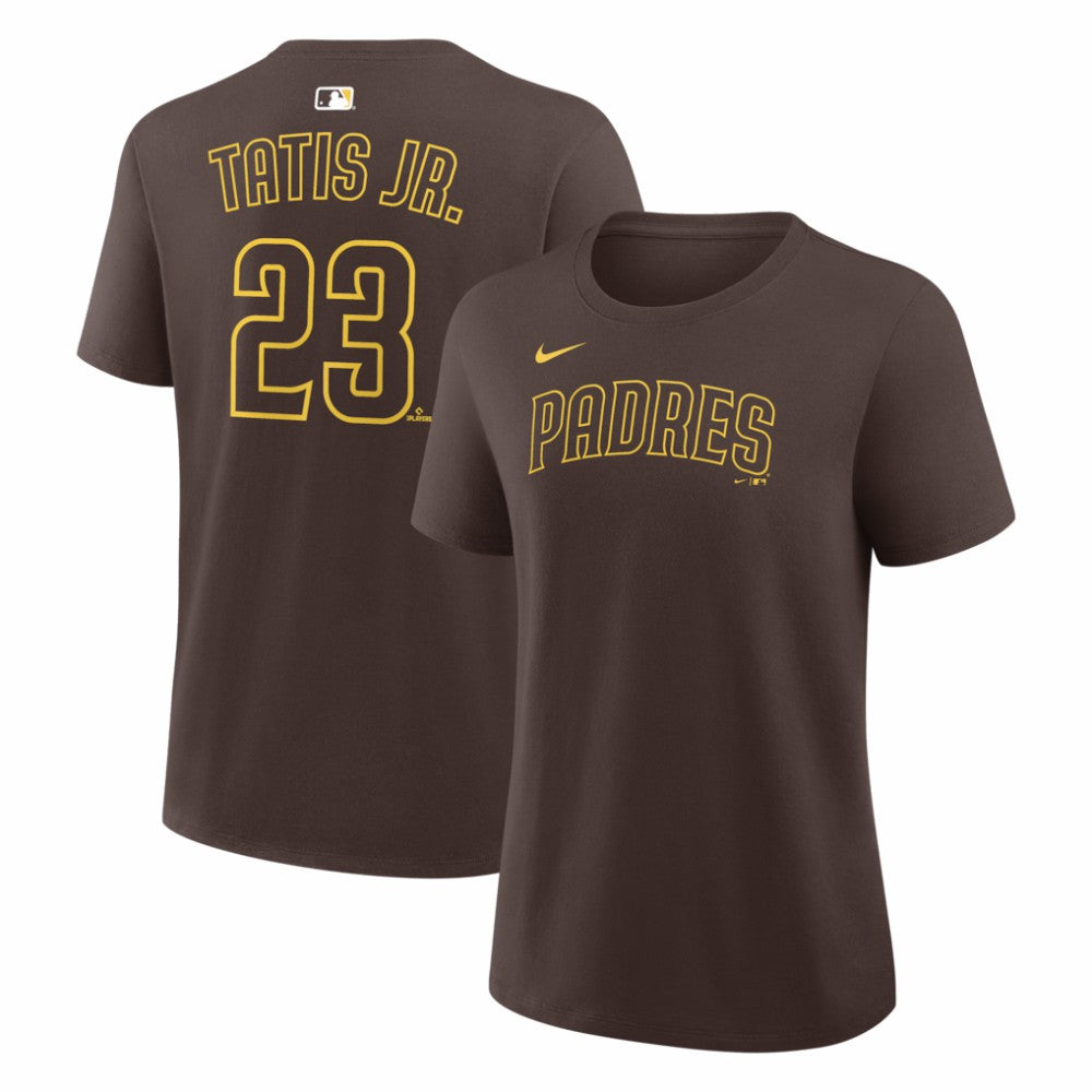 Fernando Tatis Jr. San Diego Padres Nike Women's Name & Number T-Shirt - Brown T-shirts