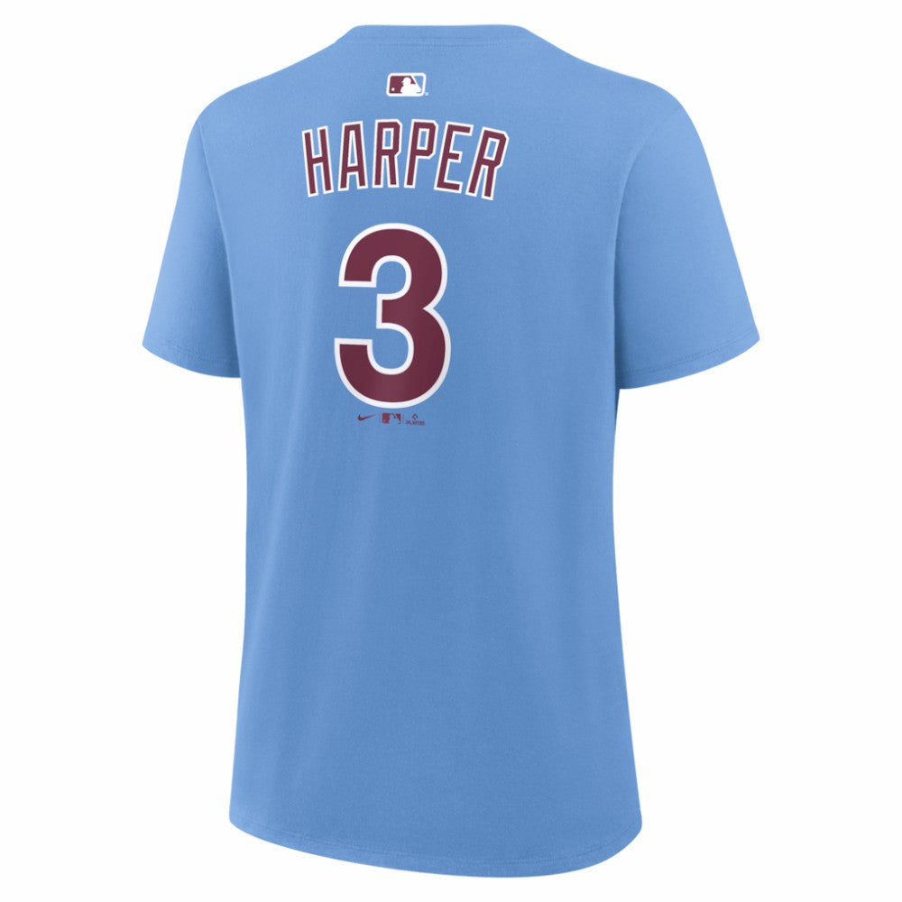 Bryce Harper Philadelphia Phillies Nike Women's Name & Number T-Shirt - Light Blue T-shirts