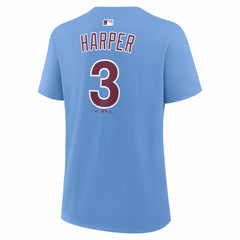 Bryce Harper Philadelphia Phillies Nike Women's Name & Number T-Shirt - Light Blue T-shirts