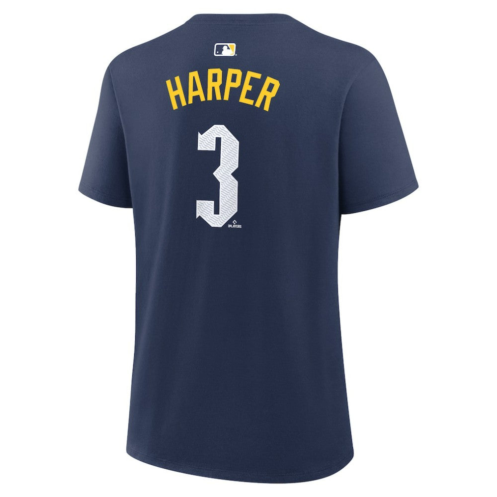 Bryce Harper Philadelphia Phillies Nike Women's City Connect Name & Number T-Shirt - Navy T-shirts