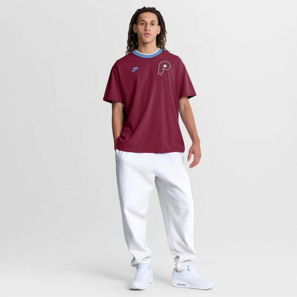 Philadelphia Phillies Nike Cooperstown Collection Ringer T-Shirt - Burgundy T-shirts