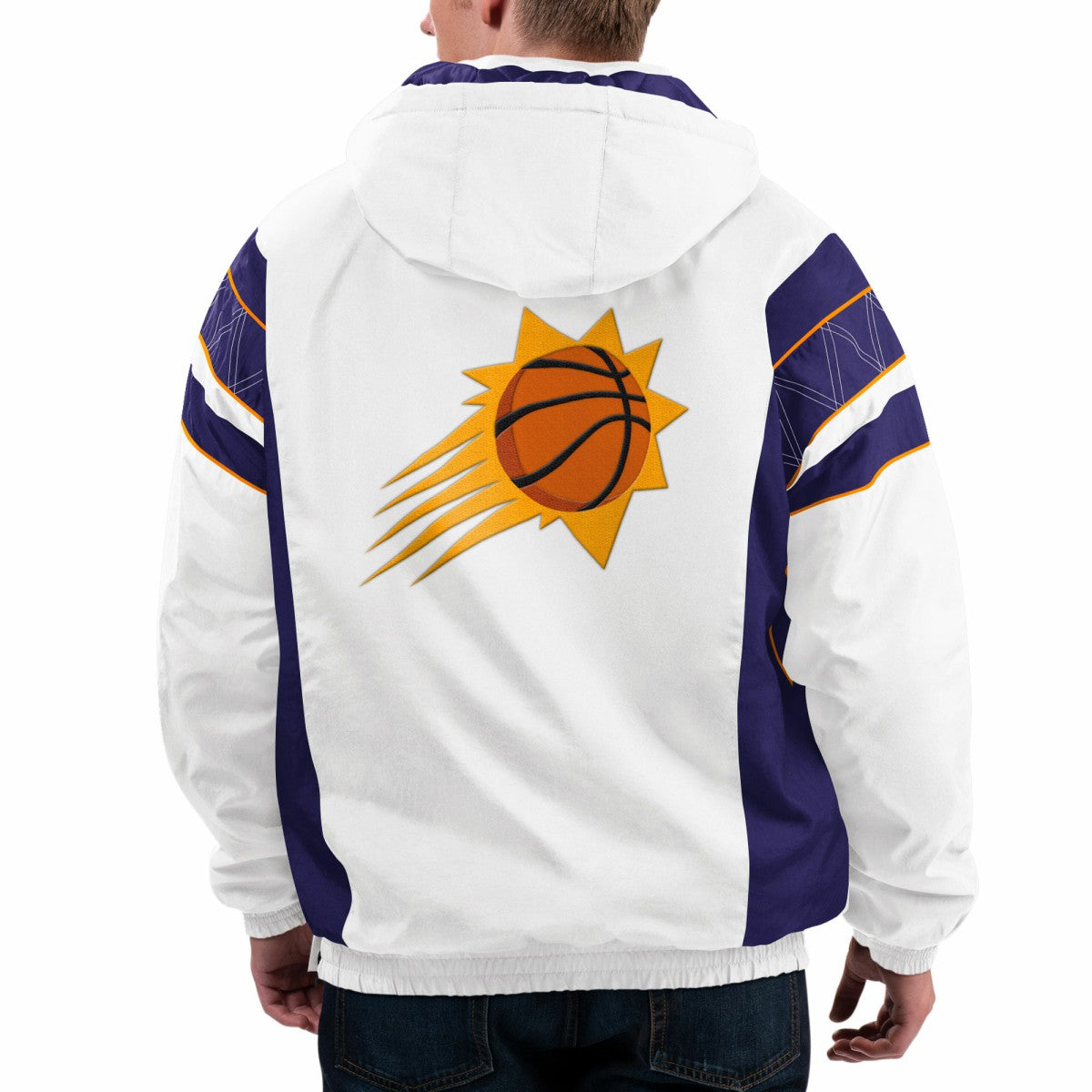 Phoenix Suns Starter Home Team Hoodie Half-Zip Jacket White