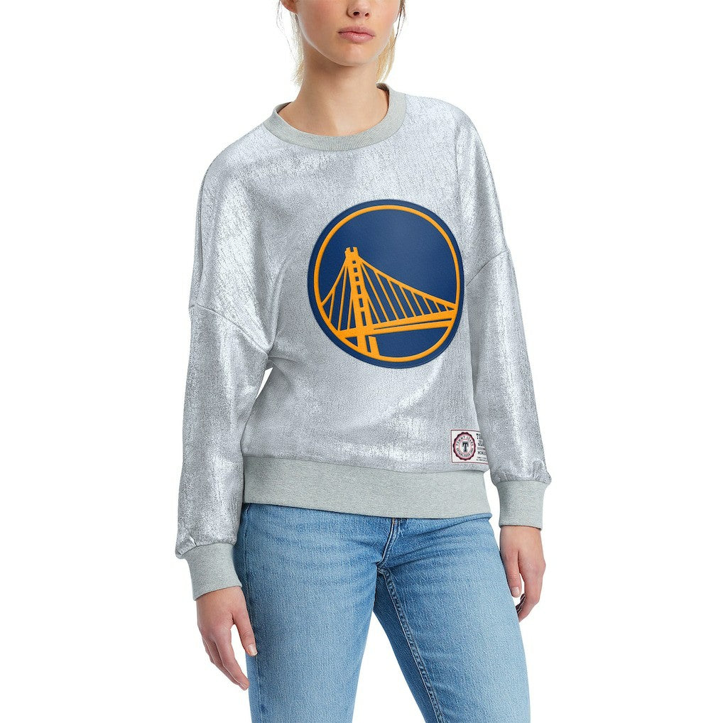 Golden State Warriors Tommy Jeans Women's Tracy Pullover Sweatshirt Silver