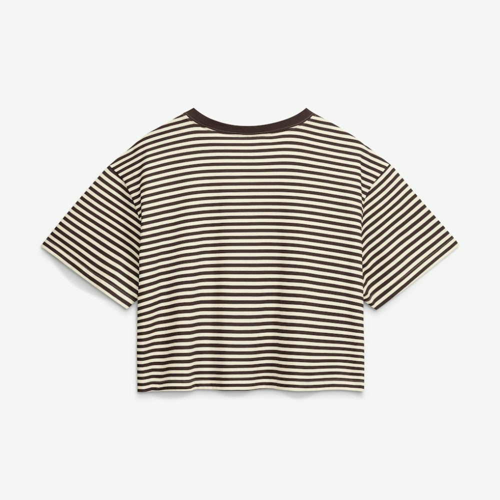 San Diego Padres Nike Women's Cooperstown Collection Striped Cropped T-Shirt - Brown/Cream T-shirts