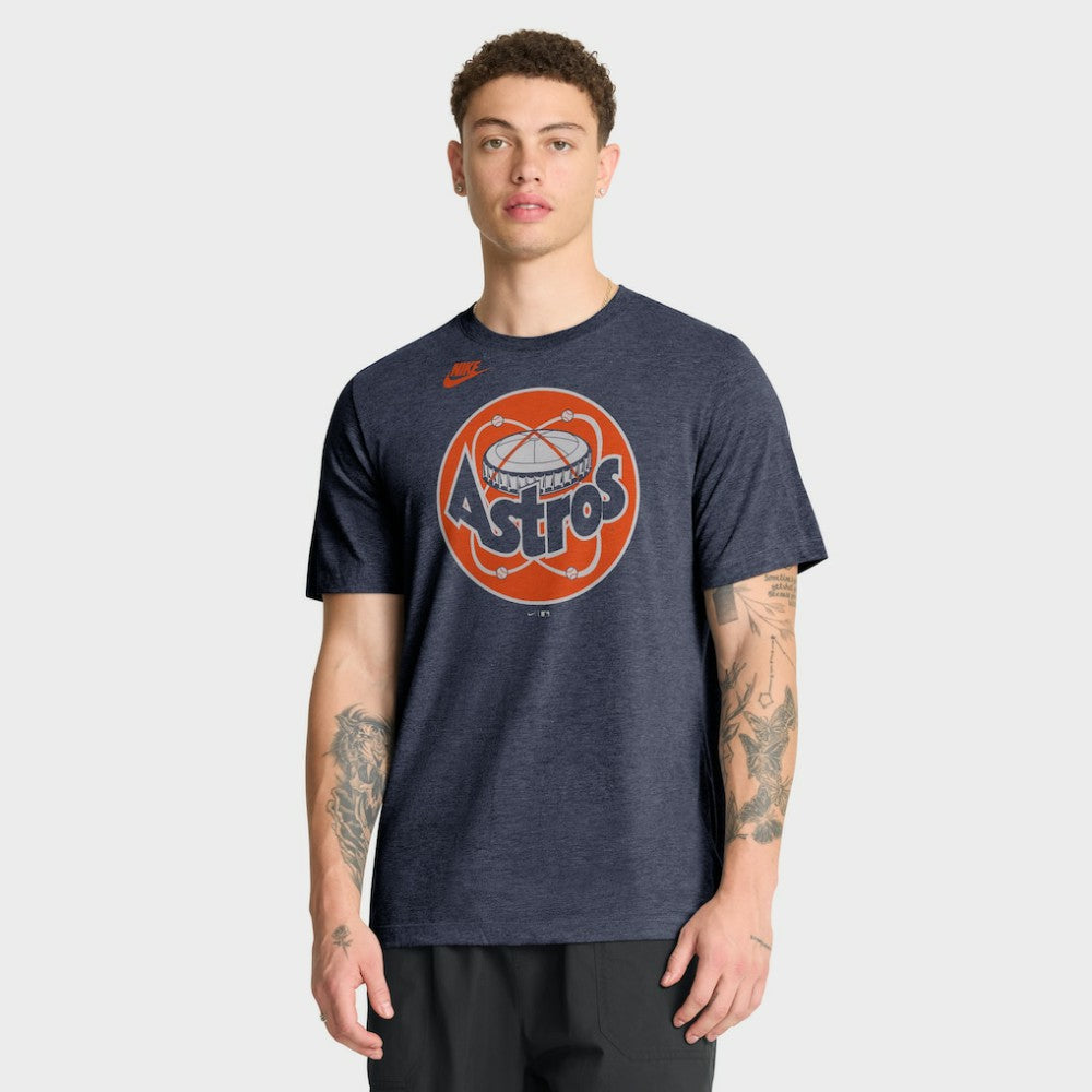 Houston Astros Nike Cooperstown Logo Tri-Blend T-Shirt - Heather Navy T-shirts
