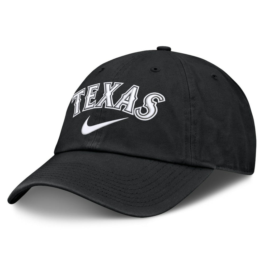 Texas Rangers Nike Primetime Club Adjustable Hat - Black Hats